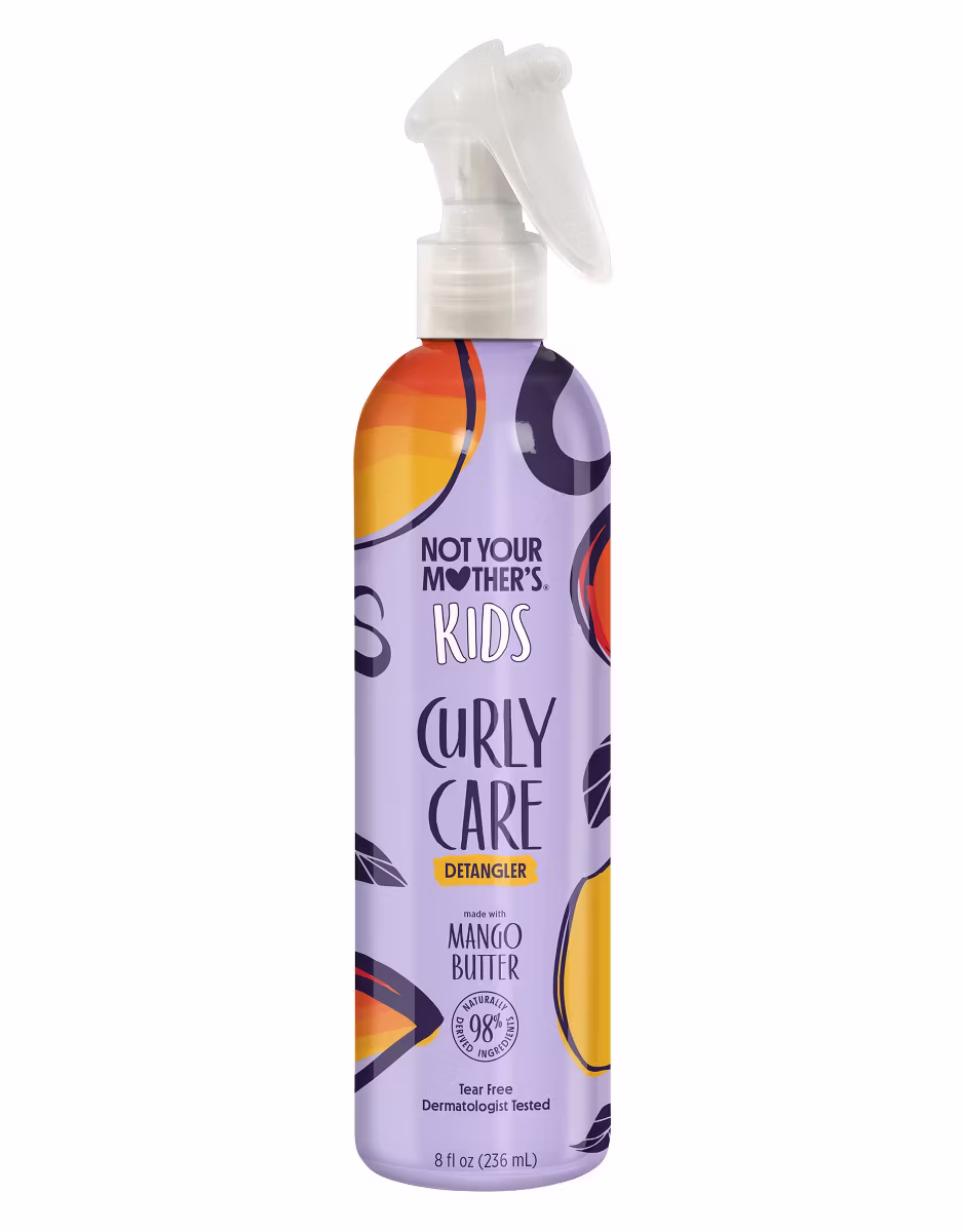 Not Your Mother's Kids Curly Care Moisturizing Shampoo in purple bottle with mango butter label.