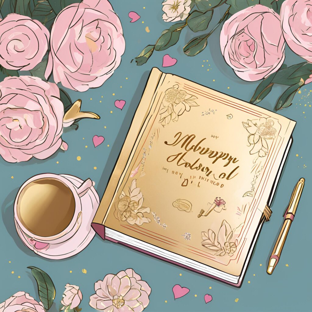 Mother’s Day memory journal with writing prompts about motherhood.