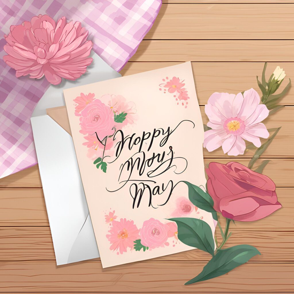 Personalized Mother’s Day card and gift set with custom message and envelope.