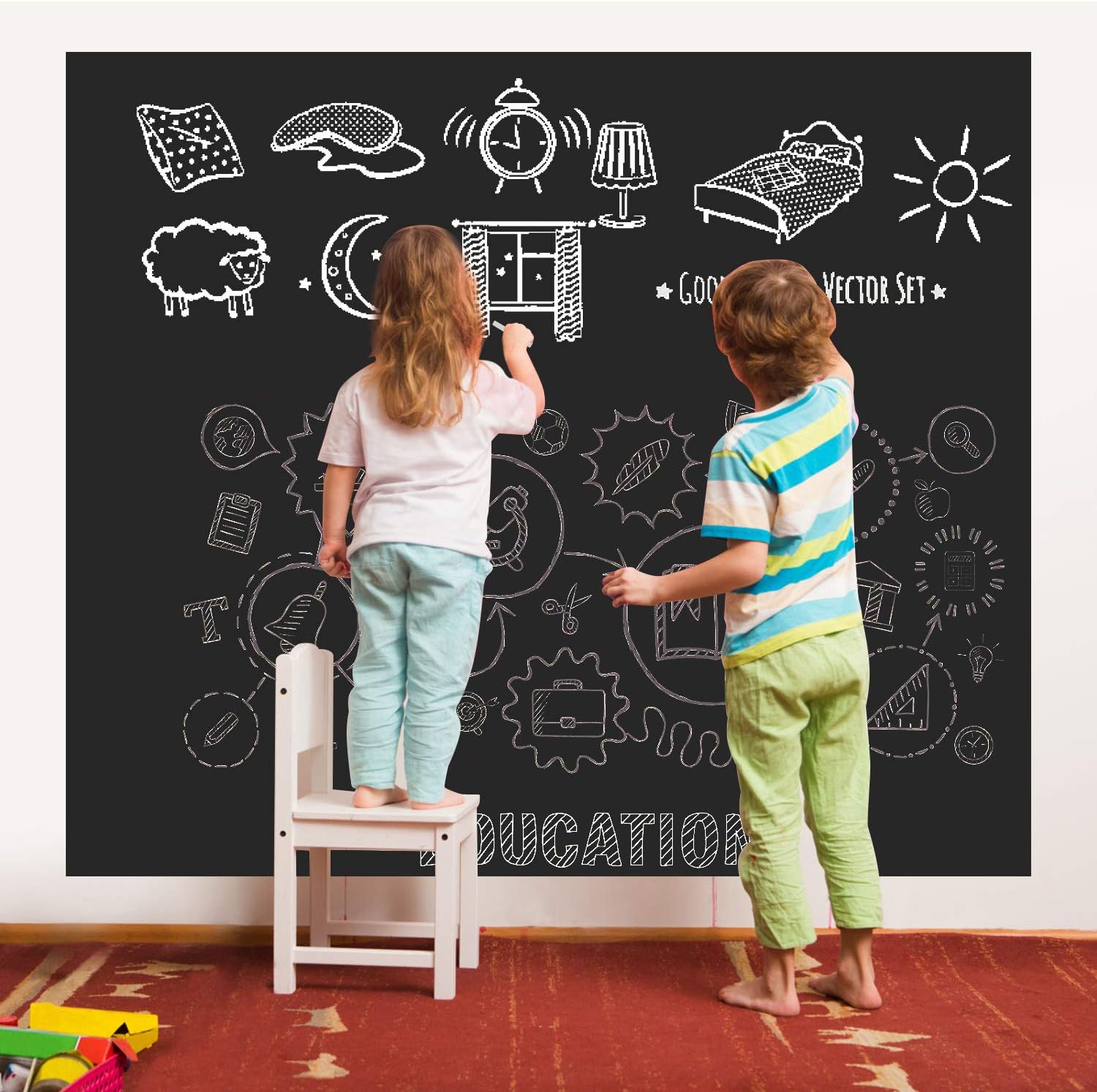 Chalkboard Wall Sticker Wall Decal Blackboard Wallpaper Large Chalkboard Contact Paper Roll