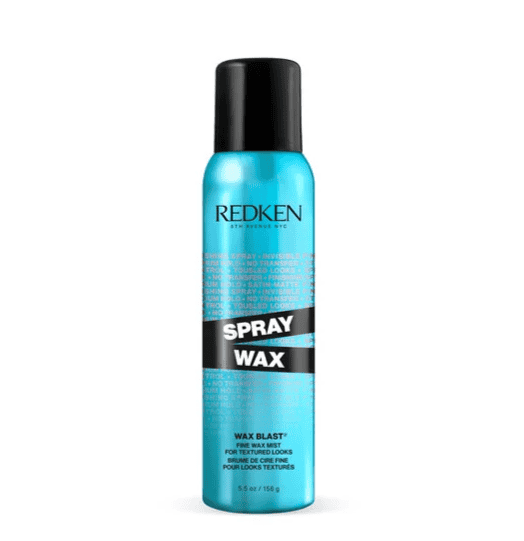 Can of Redken Spray Wax for adding soft texture and hold to heatless curls