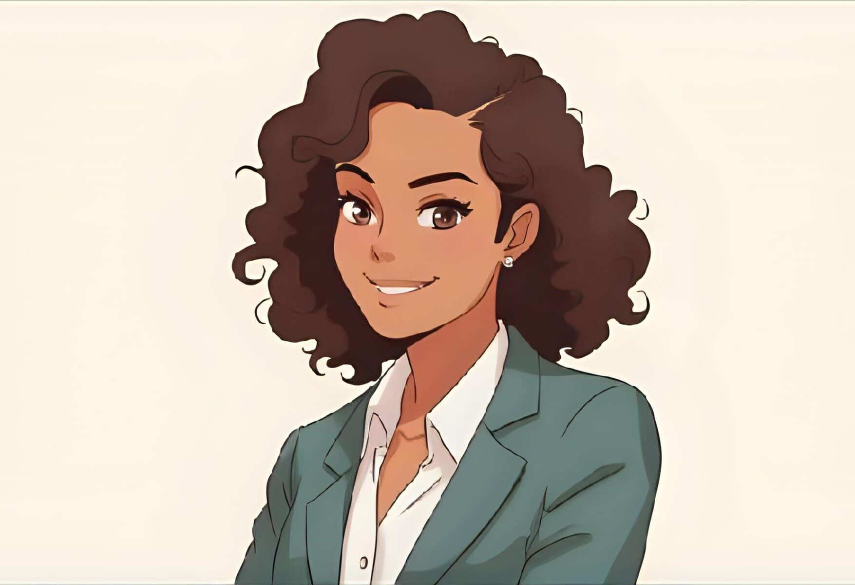 Smiling illustrated businesswoman symbolizing excellent client support and warm communication