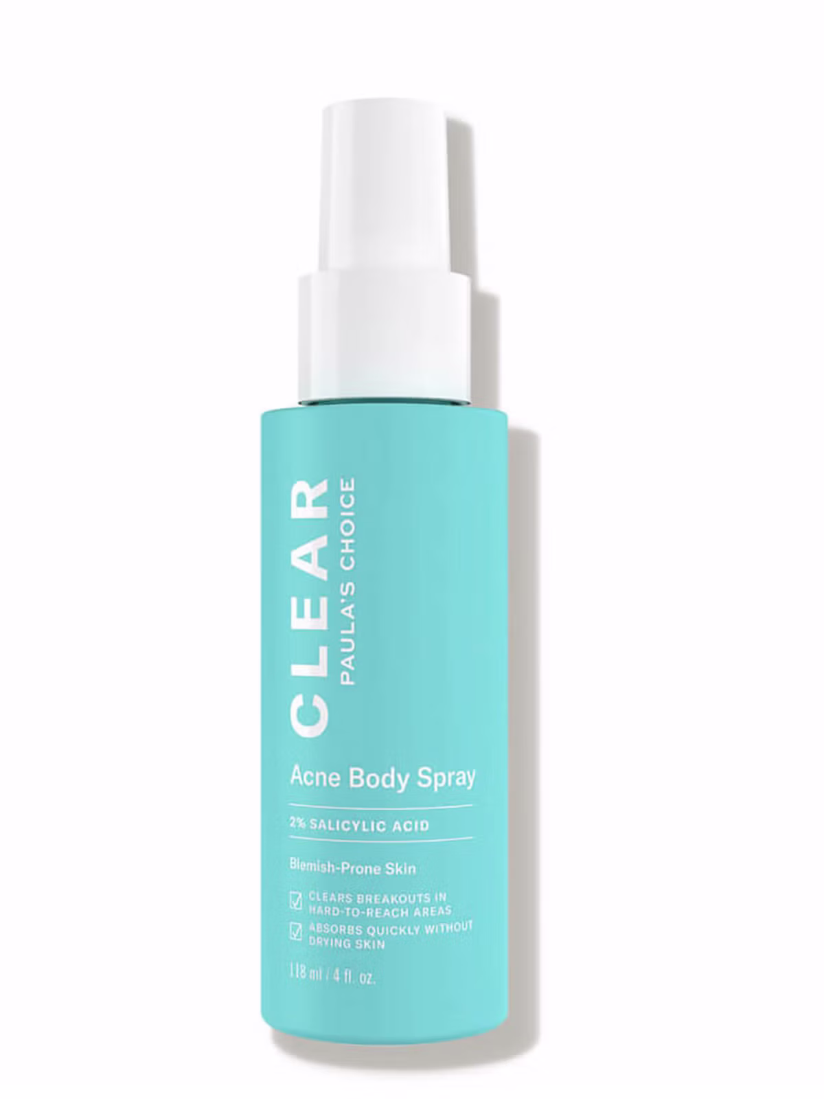 Paula’s Choice CLEAR Acne Body Spray with 2% BHA salicylic acid for breakouts