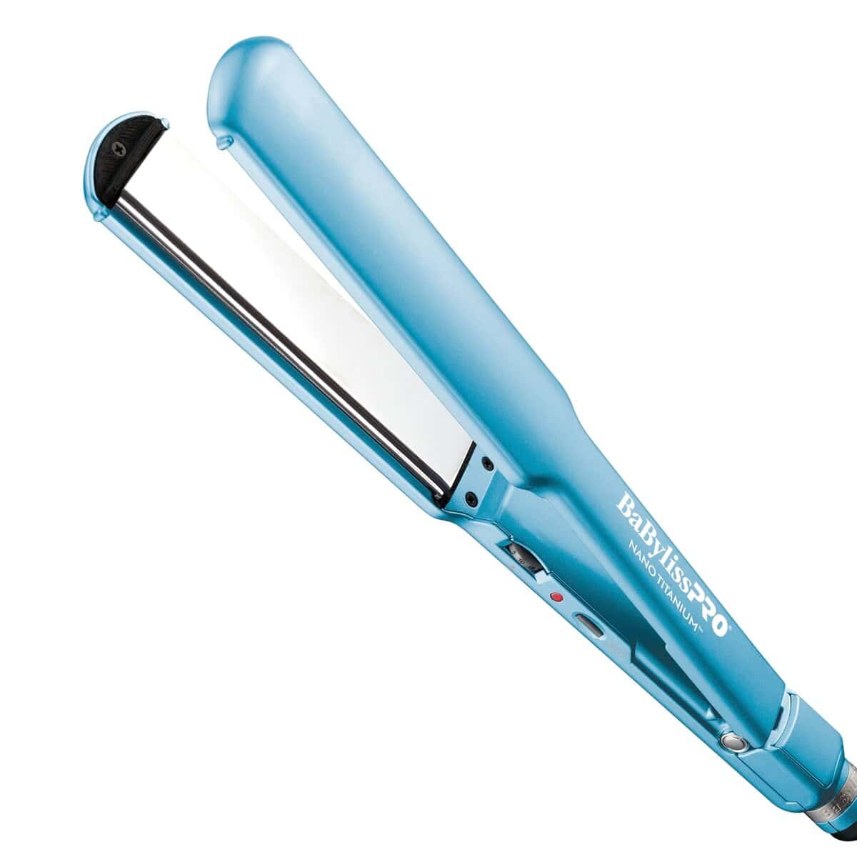 BaBylissPRO Nano Titanium flat iron—professional-grade straightener with titanium plates that deliver high, consistent heat for sleek, straight results.