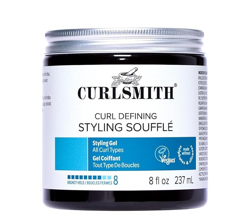 Curlsmith Curl Defining Styling Soufflé jar with new blue and white packaging, 8 fl oz size.