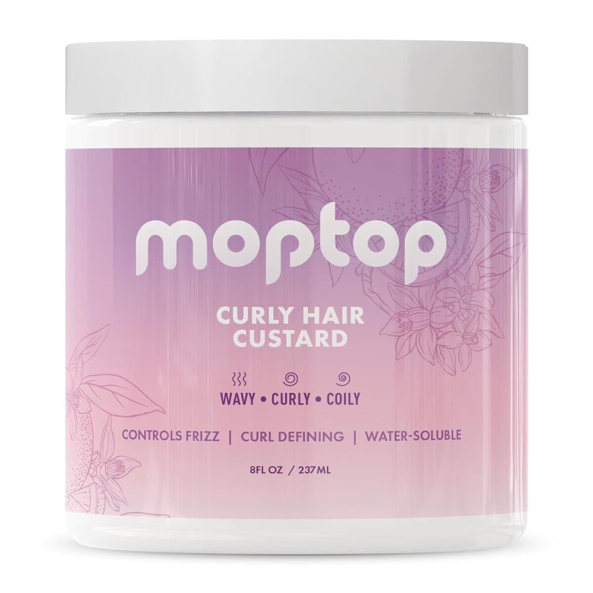 Moisturizing curly hair custard for wavy, curly, coily hair textures.