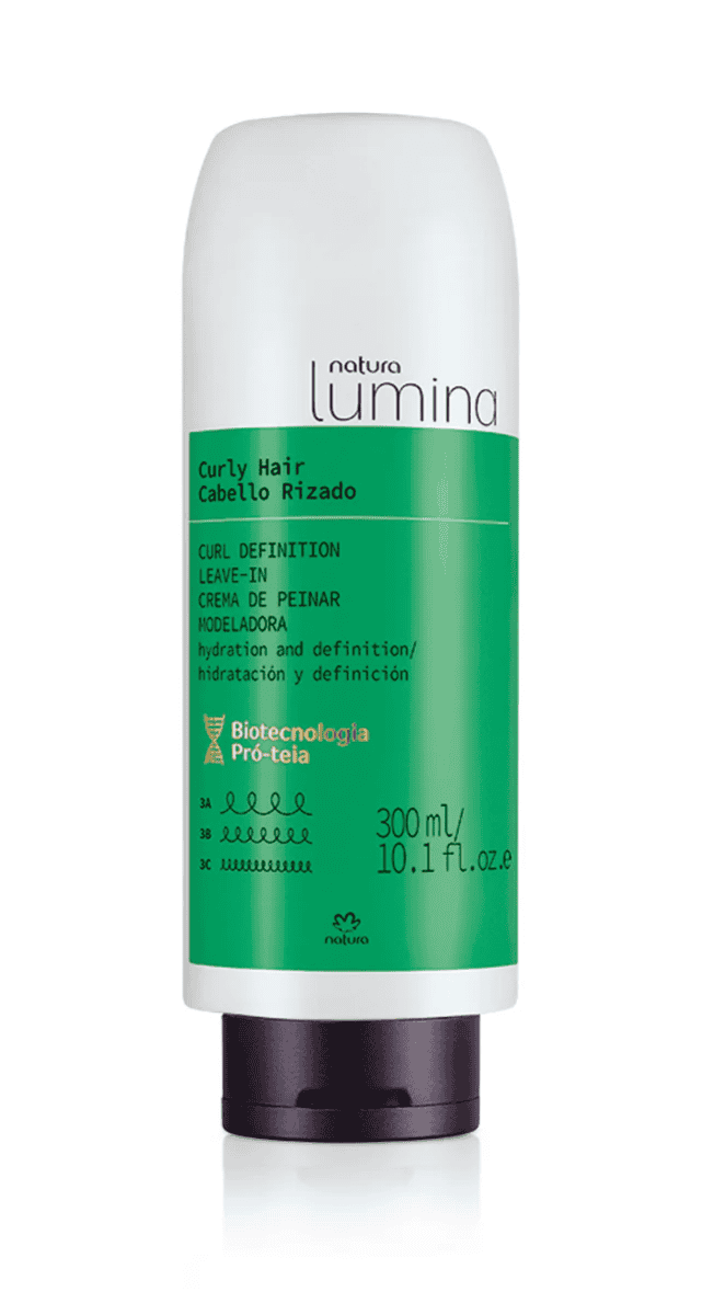 Natura Lumina Curly Hair Leave-In Conditioner for frizz control and protection.